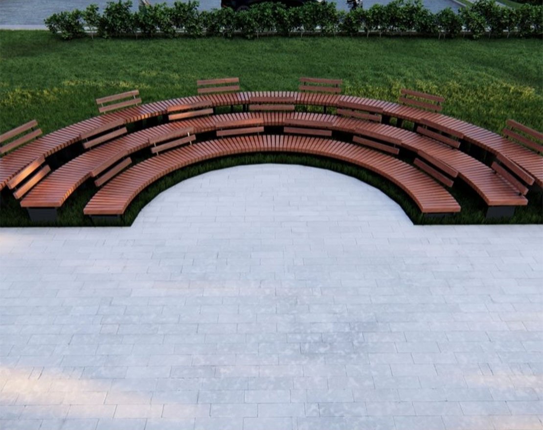 Амфитеатр Радиус со спинками, радиус 3-5 м - вид 4